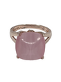 Sudraba gredzens ar virsmas apstrādi un rozā akmeni