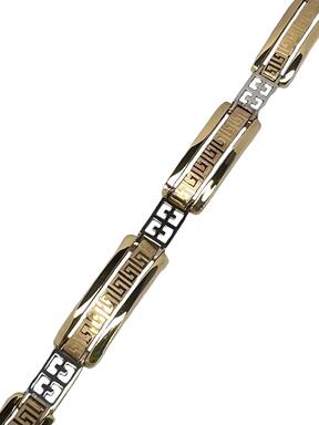 Two-tone gold bracelet with antique patterns