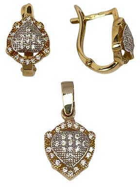 Two-tone gold set with zircons