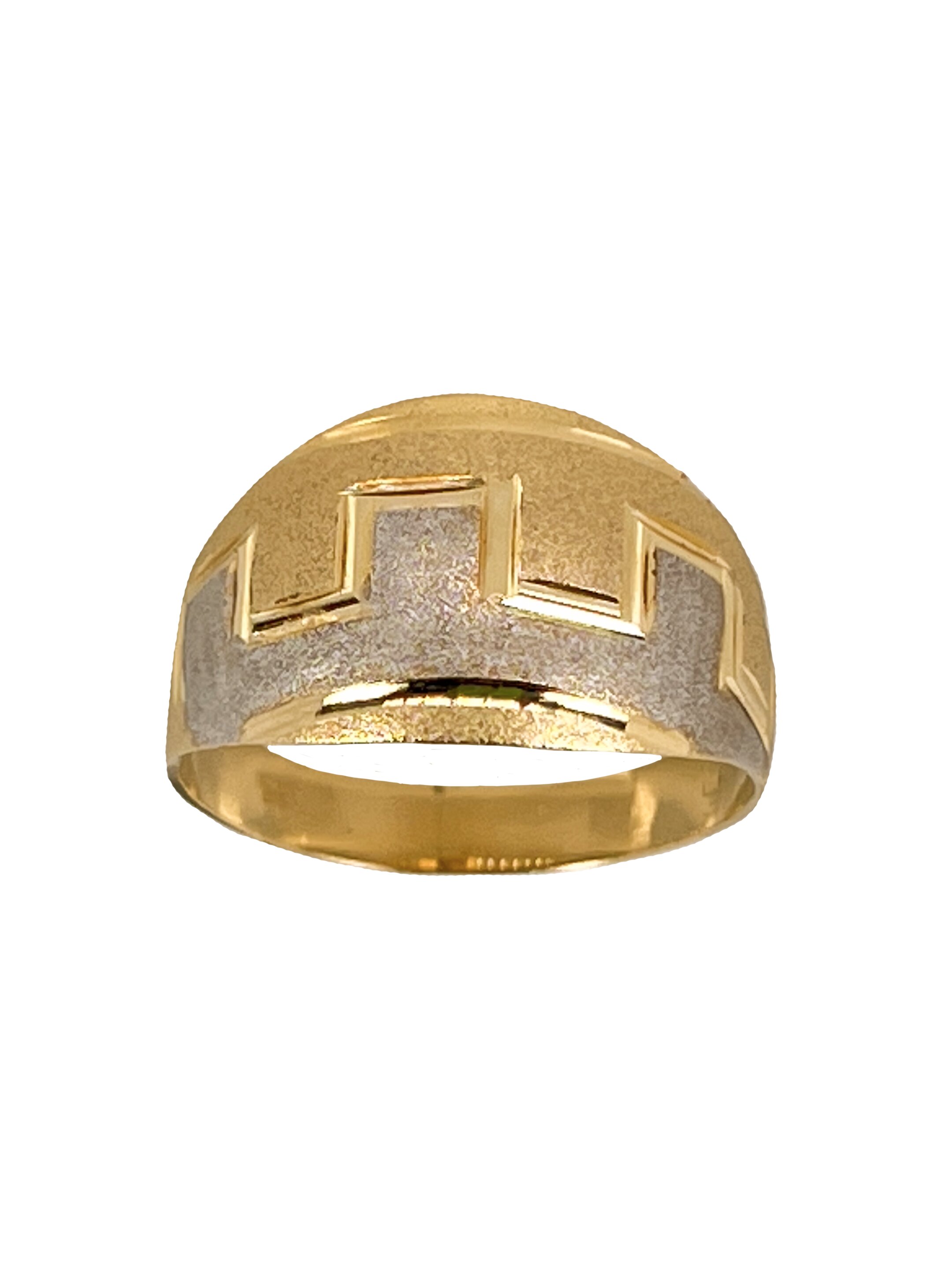 Two-tone matte ring with shiny lines