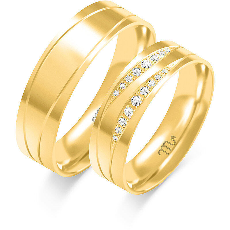 Večbarvni sijoči poročni prstani z kamenčki
