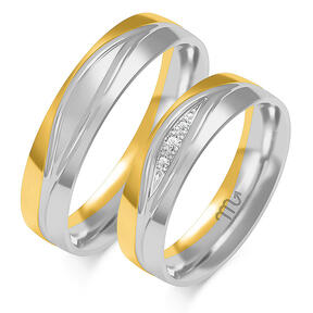 Vjenčano prstenje s kamenjem i valovima