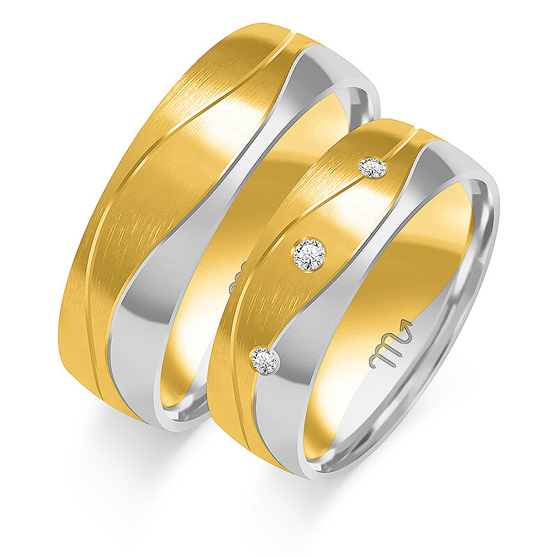 Vjenčano prstenje s mat kamenčićima