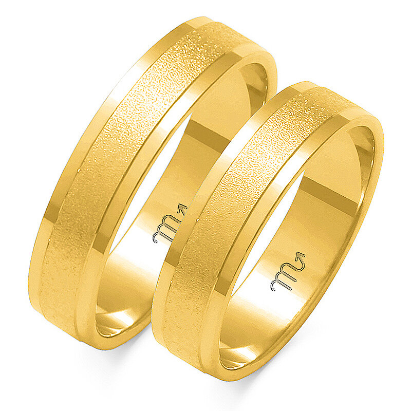 Vjenčano prstenje s pjeskarenjem i faznim profilom