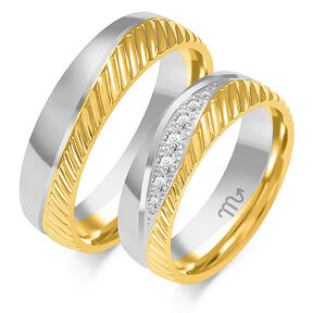 Vjenčano prstenje s valovima i kamenčićima