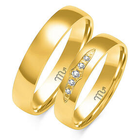 Wedding monochromatic shiny rings with stones