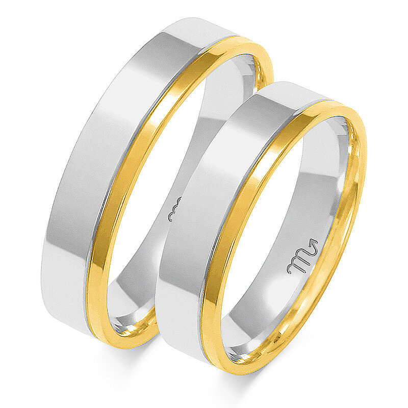 Wedding rings combined shiny
