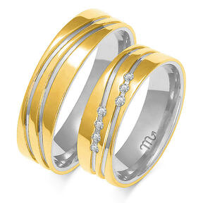 Wedding rings premium with rhinestones