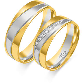 Wedding rings shiny with waves
