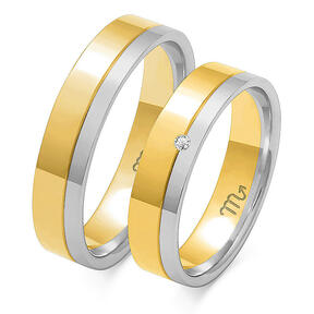 Wedding rings with a flat profile shiny
