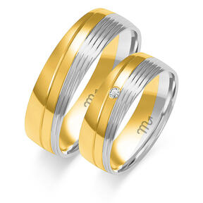 Wedding rings with a shiny stone