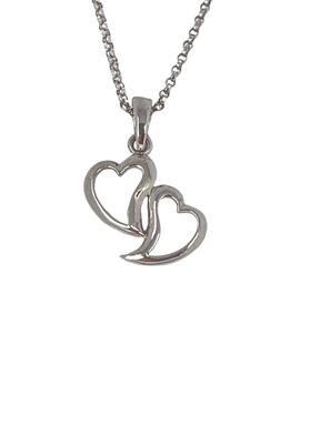 White gold pendant Two hearts