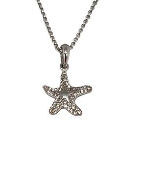 White gold pendant with zircons Starfish