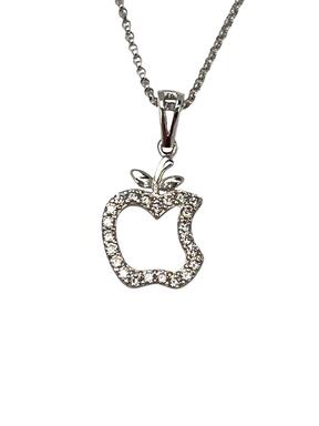White slate pendant with Apple zircons