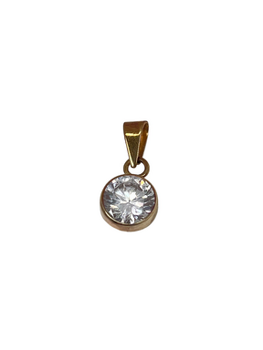 Gold pendant made of rose gold with zircon