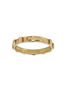 Yellow gold ring with a cross
