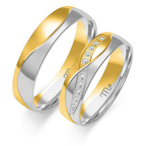 Zelta divkrāsu gredzeni ar gravējumu