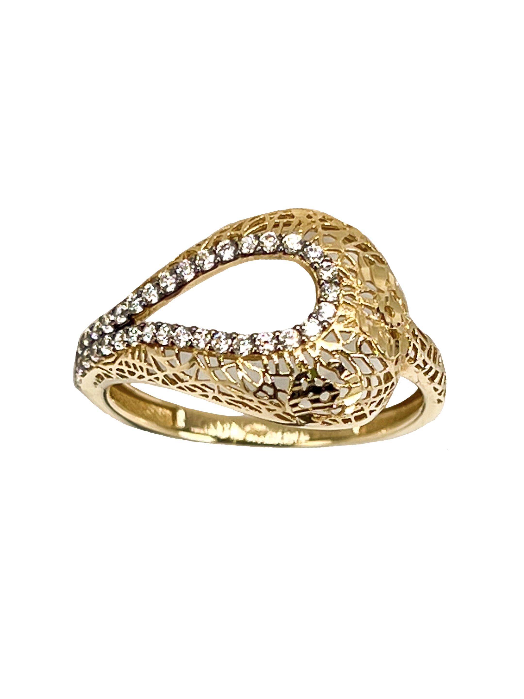 Zelta gredzens ar iegravētiem cirkoniem