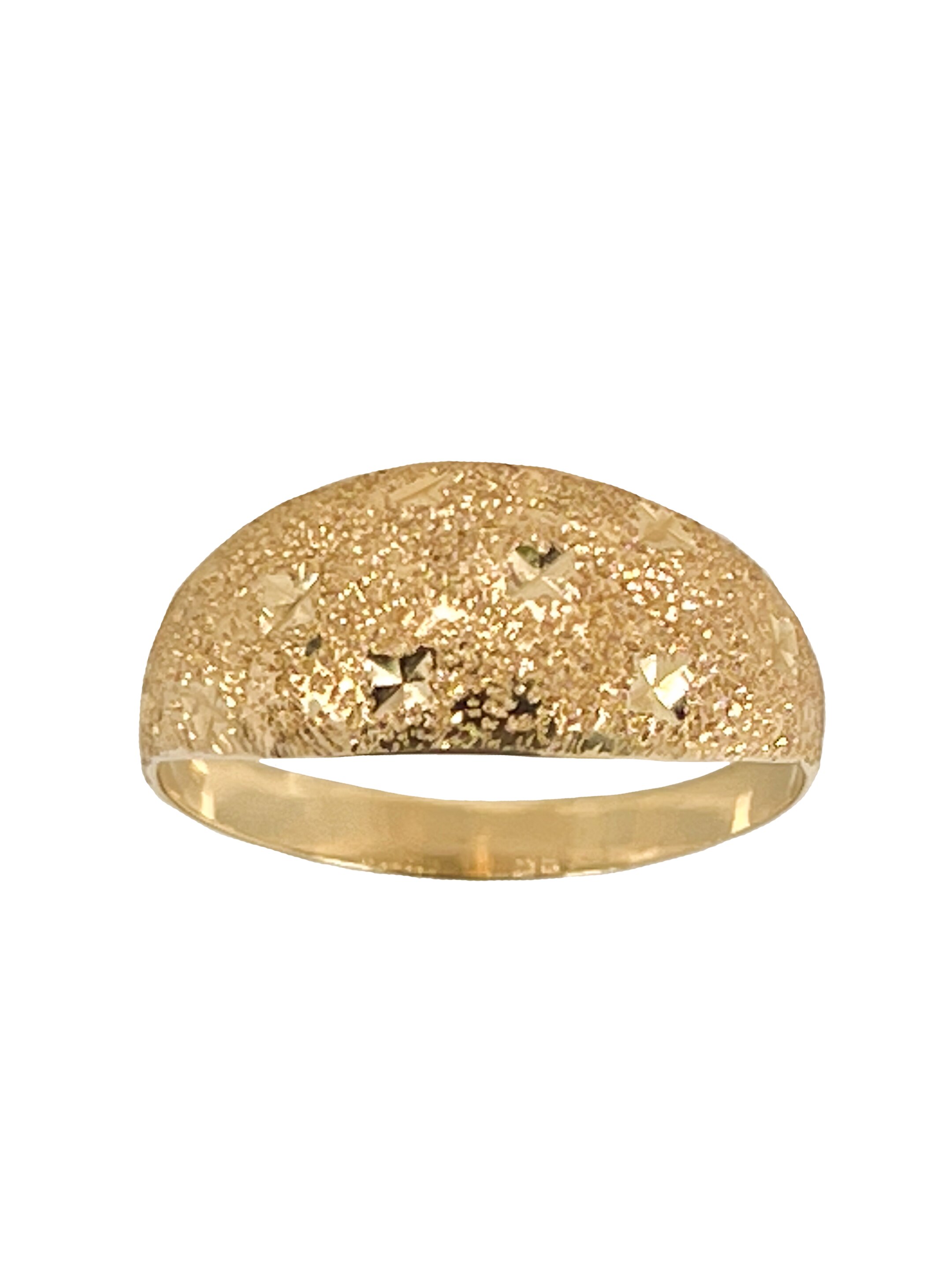 Zelta gredzens no dzeltenā zelta ar smilšu strūklu