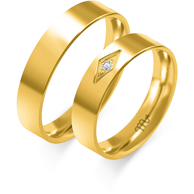 Zelta klasiskie gredzeni ar gravējumu