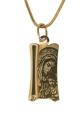 Zelta kulons pergamenta formā Madonna un bērns