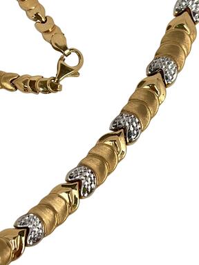 Zlata dvobarvna ogrlica 7,2 mm