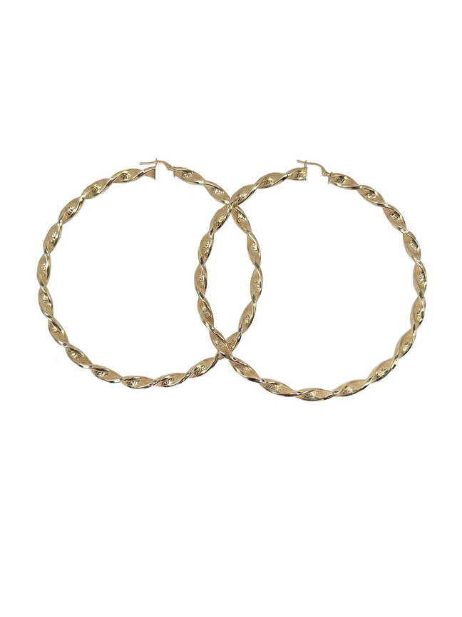 Zlaté náušnice kruhy s antickými vzory