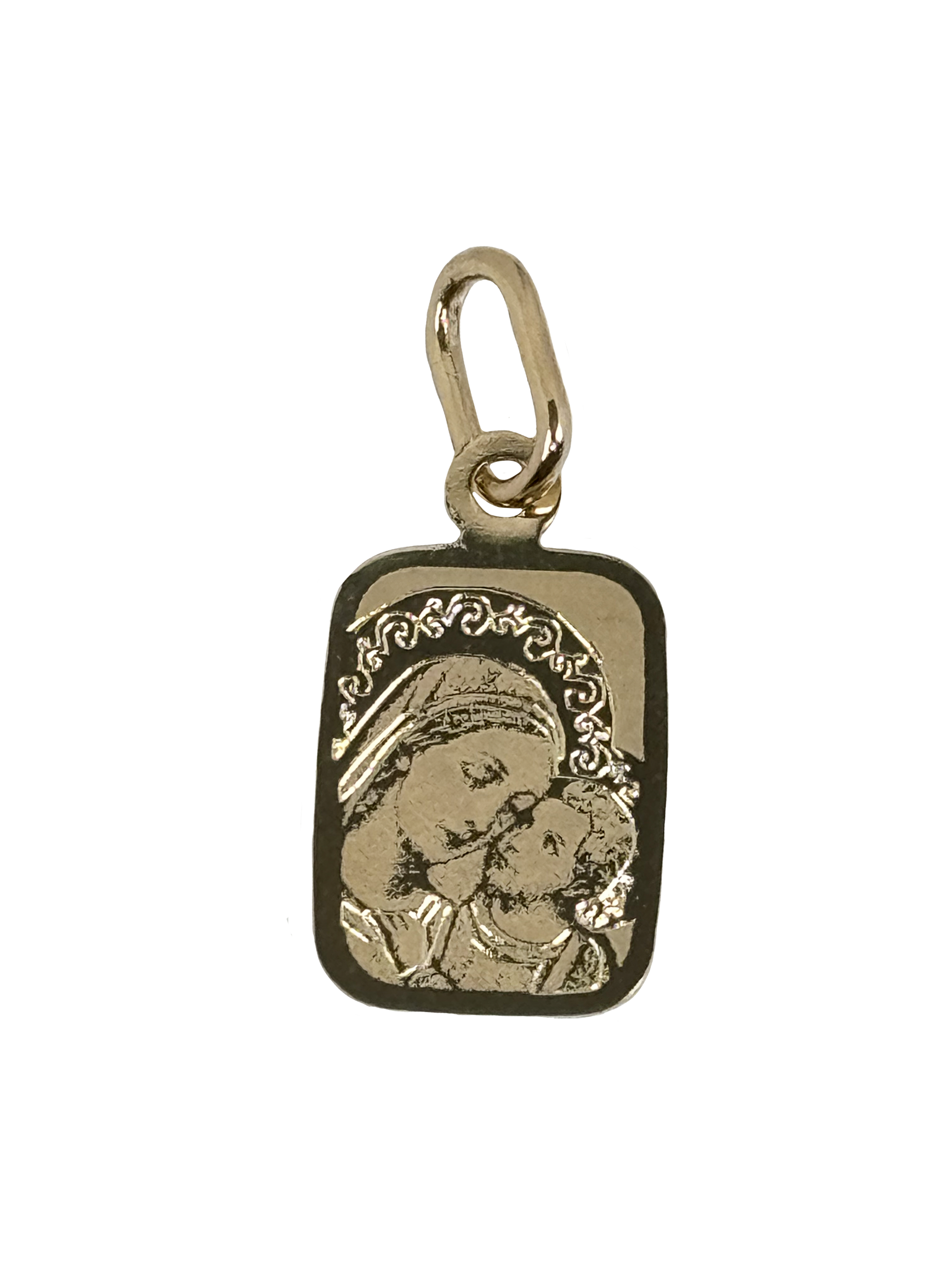 Златен детски медальон Мадона с младенеца