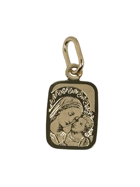 Златен детски медальон Мадона с младенеца