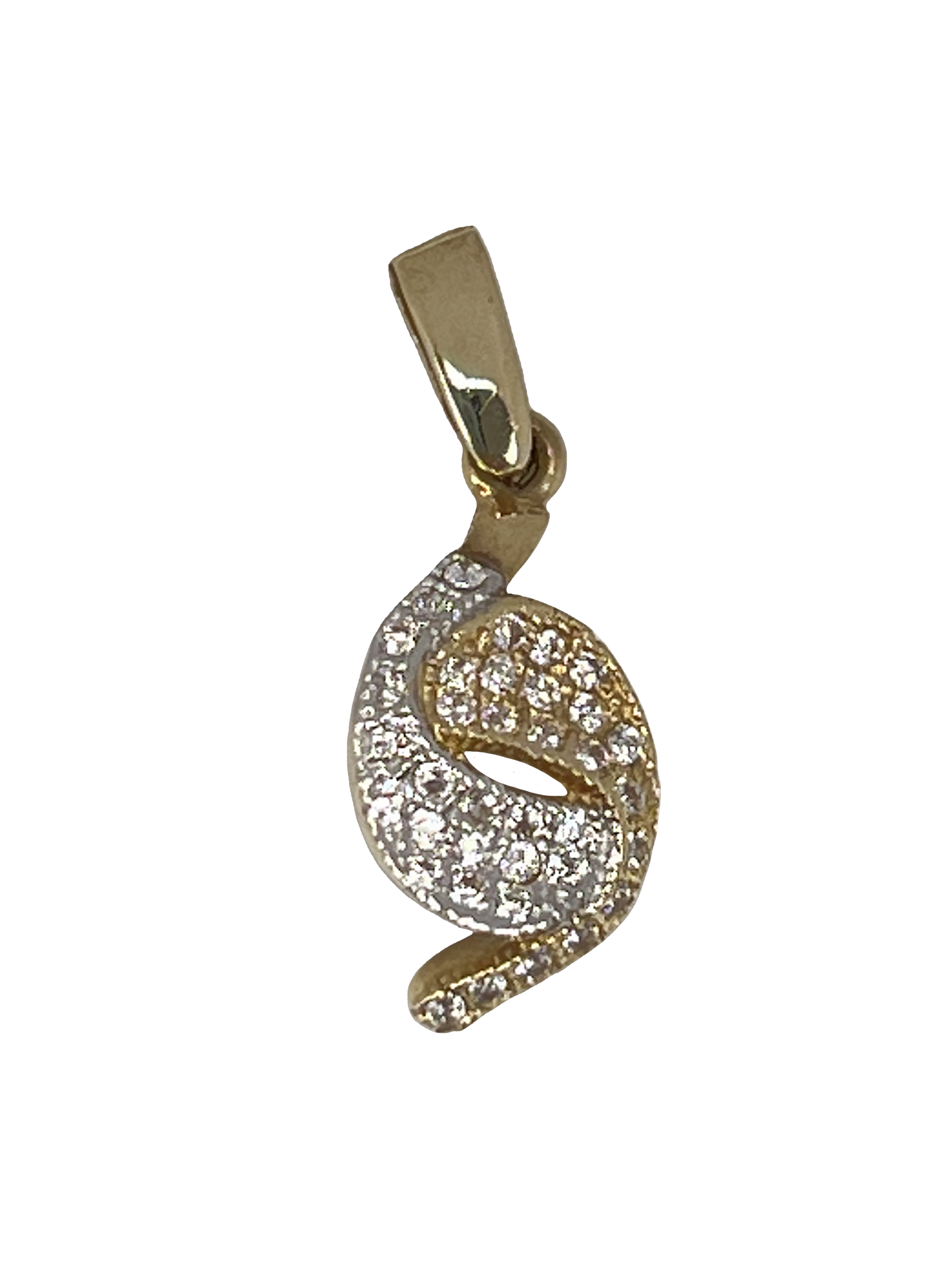 Златен медальон от комбинирано злато с циркони