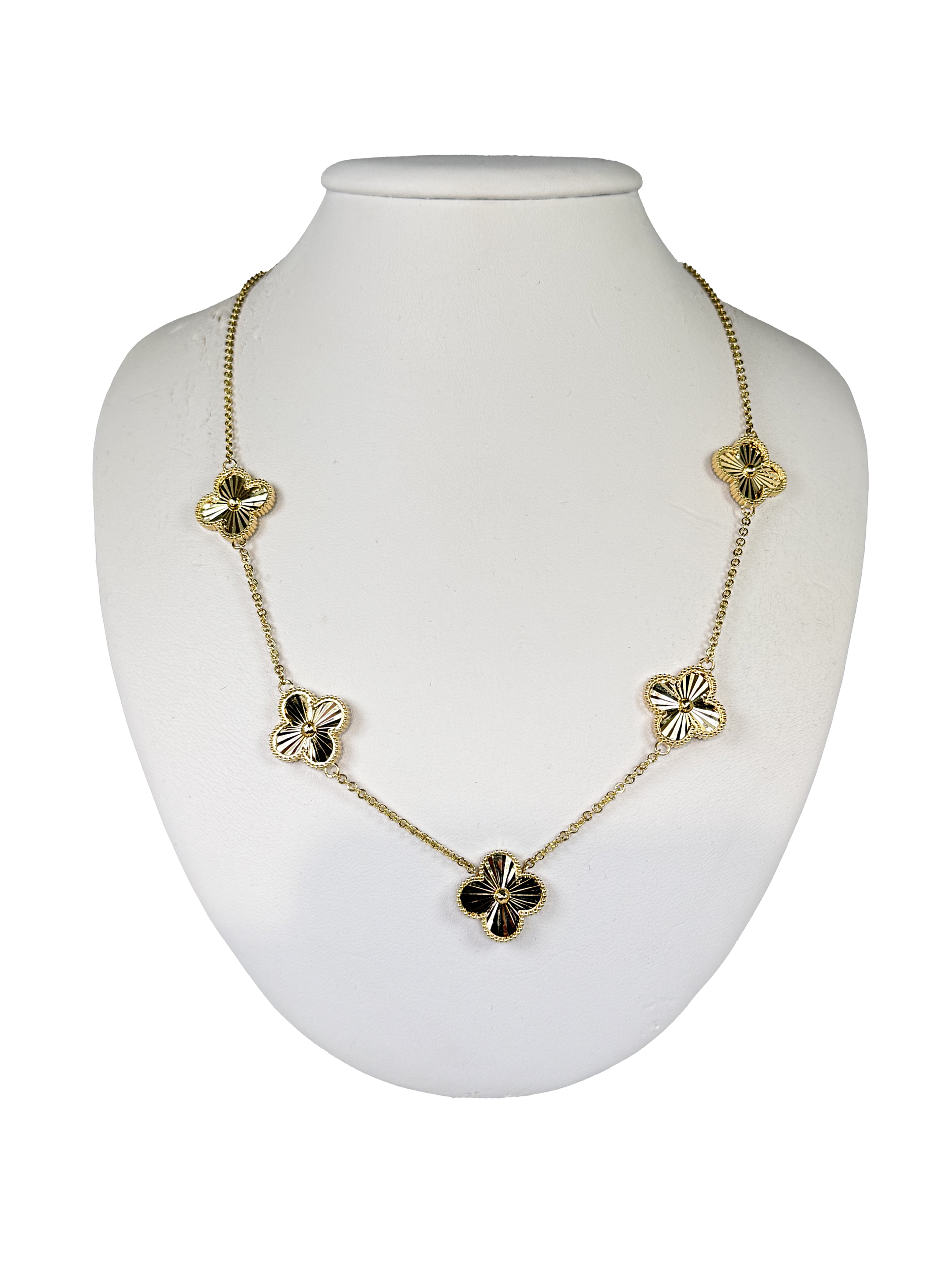 Zlatna ogrlica s gravurom četiri listića
