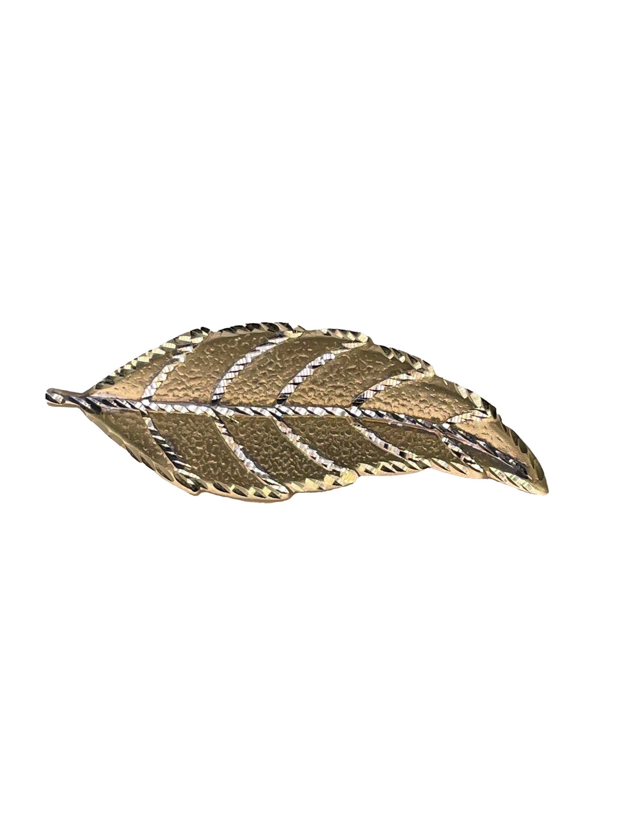 Zlatni broš s gravurom Leaf
