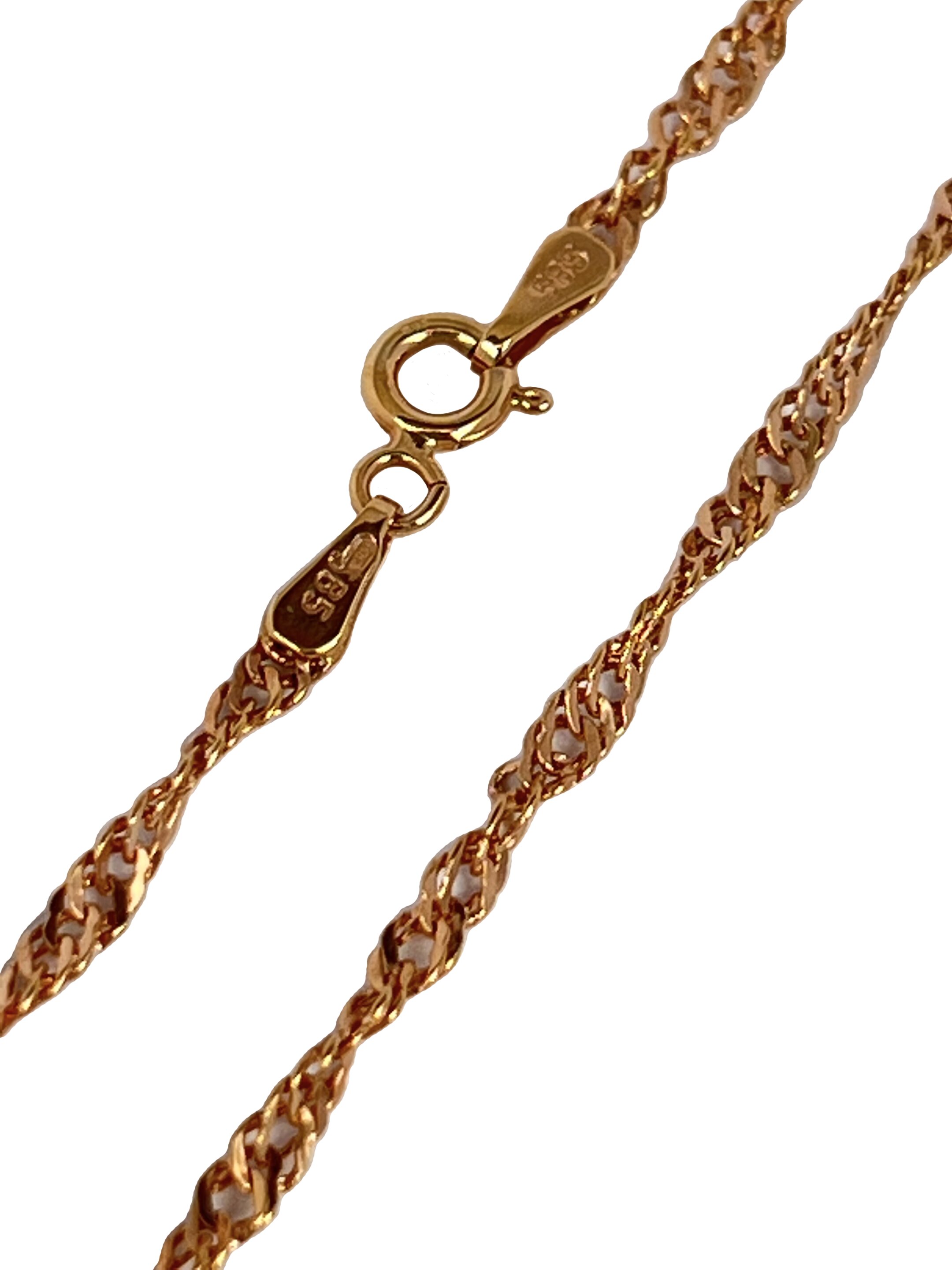 Zlatni lančić od roze zlata Singapur 2,5 mm