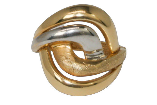 Zlatý masívny prsteň dvojfarebný