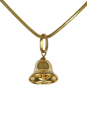 Zlatý prívesok zvonček zo žltého zlata s antickými vzormi