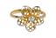 Zlatý prsteň dvojfarebný so zirkónom Kvet