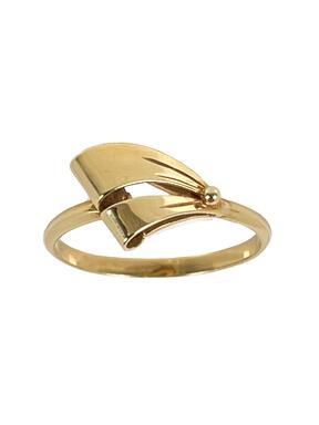 Zlatý prsten gravírovaný lesklý
