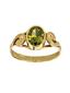 Zlatý prsteň gravírovaný so zeleným zirkónom