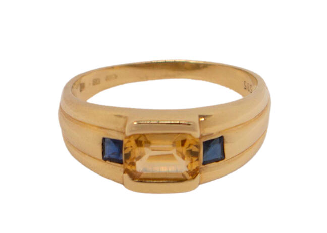 Zlatý prsten s barevnými zirkony